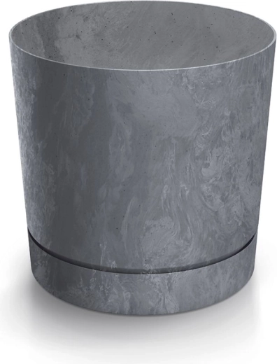 Tubo P Flowerpot Concrete Effect 39 cm Marengo with Integrated Saucer