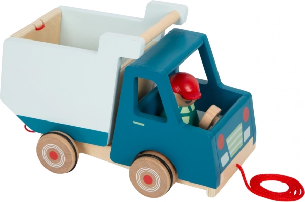 Wooden Pull Dump Truck Small Foot