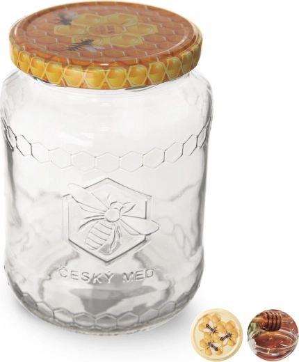 Preserving jar with screw lid for honey 0.77 l (mix)