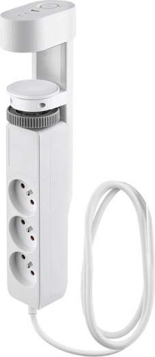 3× 230 V sockets hidden under the desk and a central switch