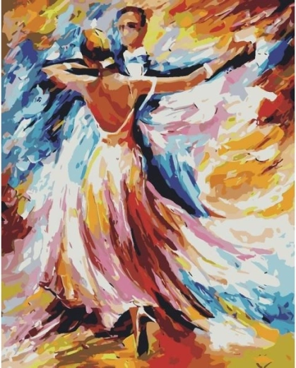 Schilderij om te schilderen op nummer op frame 40 × 50 cm – dansend paar