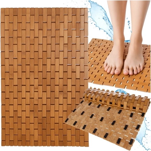 Tapis de bain en bambou Ruhhy 80x50 cm