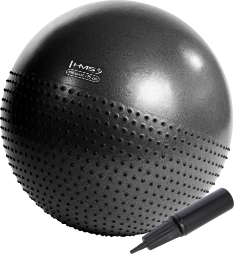 Ballon de gymnastique et de massage HMS 75 cm noir