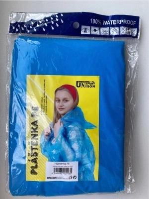 poncho en polyéthylène, taille universelle en sachet 9×13 cm