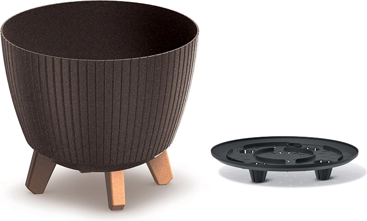 Blumentopf Lamia Eco Wood 23,2 cm Kaffee