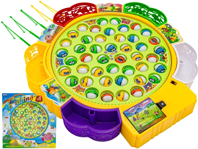 Familien-Spiel Angeln – Fische fangen (45 Fische, 5 Angeln)