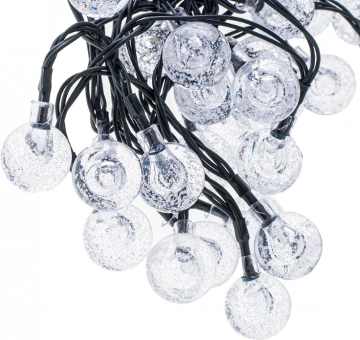 Guirlande lumineuse solaire de jardin 7 m, 50 LED, blanc froid