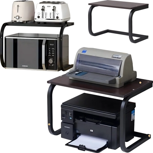 Multipurpose two-tier shelf for microwave and printer