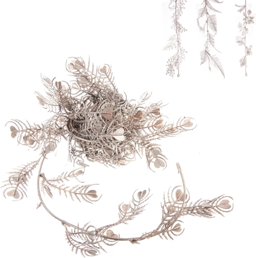 Golden Christmas garland 170 cm (assort)