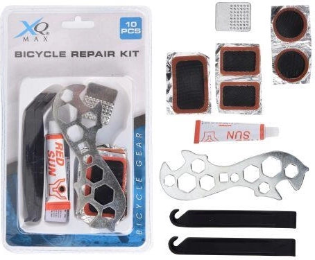 Kit de réparation de chambres à air et clés pour vélo, 10 pièces
