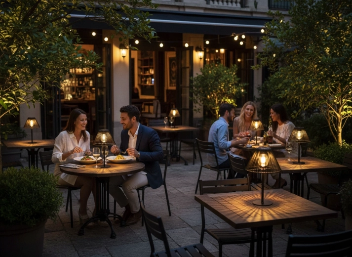 Lampe de table portable pour les repas en plein air