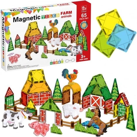 Magnetische bouwset boerderij, 65 onderdelen