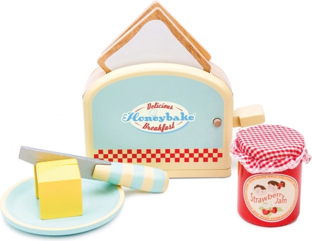 LE TOY VAN wooden toaster with accessories Honeybake