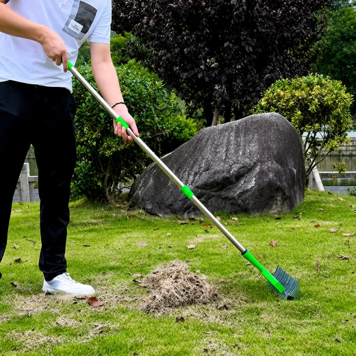 Raking out dry grass and lawn thatch
