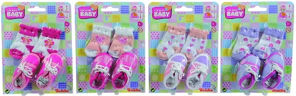 Bottines et chaussettes Simba pour poupée New Born Baby 38–43 cm - 1 pièce