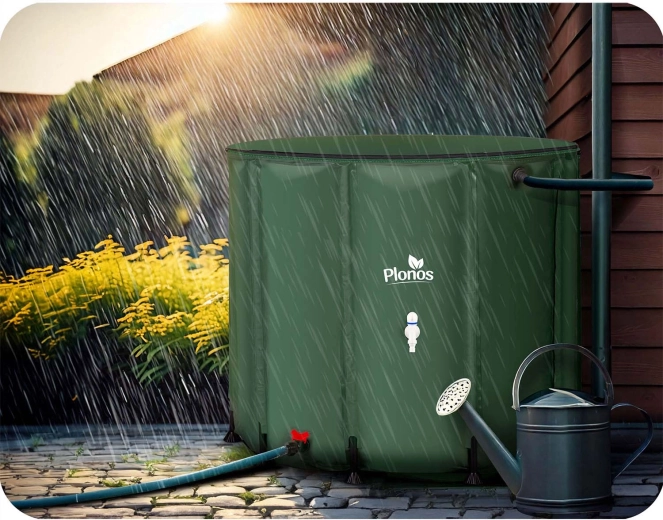 Anschluss an die Dachrinne und saubereres Wasser dank Sieb