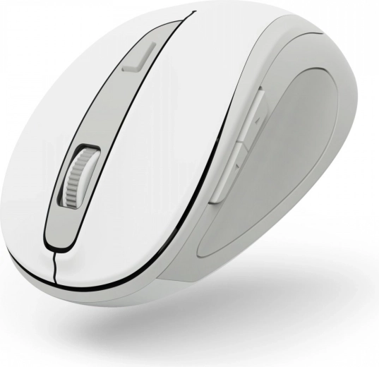 White wireless optical mouse with silent clicking