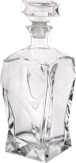 Faceted decanter 0.75 l in a colorful box