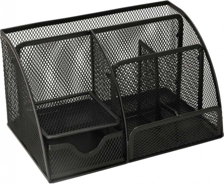 Metall‑Schreibtisch‑Organizer mit 7 Fächern – schwarz