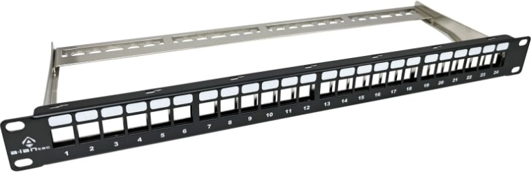 Panneau de brassage modulaire 1U vide 24 ports pour keystone