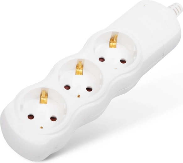 Assembleable extension socket with 3 outlets without cable