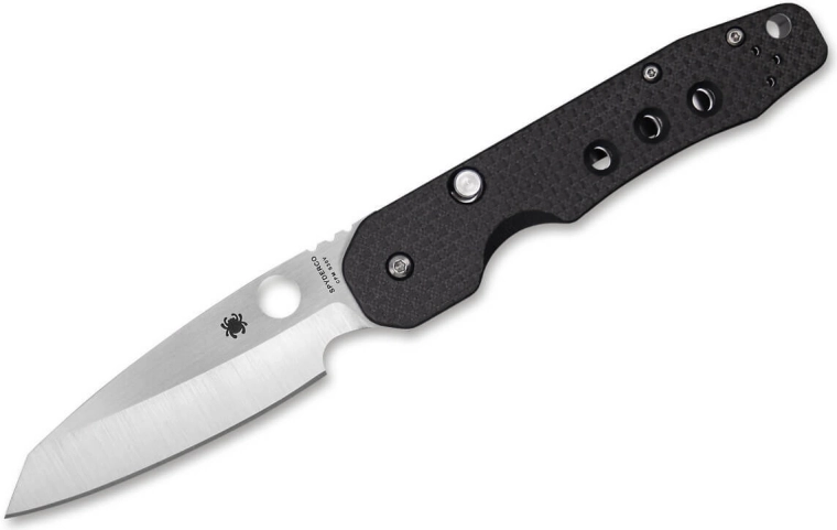 Spyderco Smock folding pocket knife 8.6 cm, satin, black, carbon fiber/G10