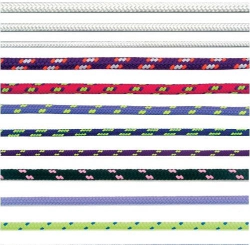 Gevlochten polyester koord met kern 4 mm, gekleurd, 200 m