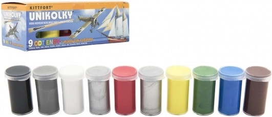 Peintures de modélisme Unikolky – set de 9 couleurs + vernis mat offert