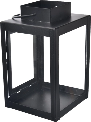 Decorative metal lantern black 16 cm