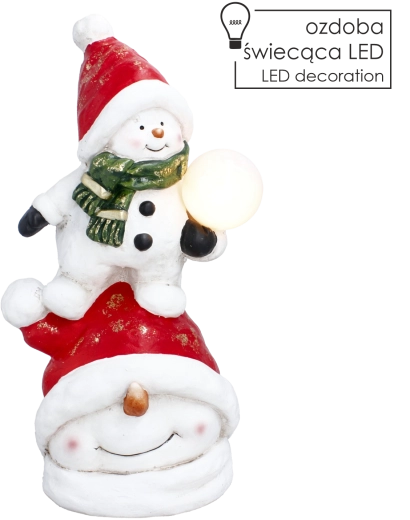 Christmas decorative figurine snowman with LED ball 47 cm - 1 piece