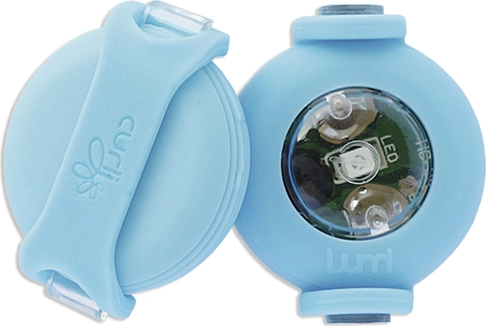 Curli luumi LED-veiligheidslampje voor halsband cyan