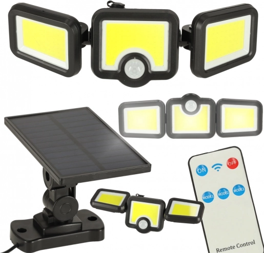 Solar-LED-Strahler 3-in-1 mit Bewegungs- und Dämmerungssensor