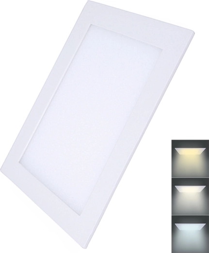 Solight mini panneau LED CCT encastrable au plafond carré 24 W
