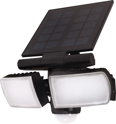 Projecteur LED solaire extérieur Solight avec capteur, 8 W, 600 lm, noir