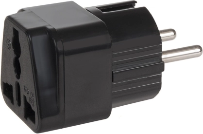 UK-zu-EU-Universaladapter schwarz
