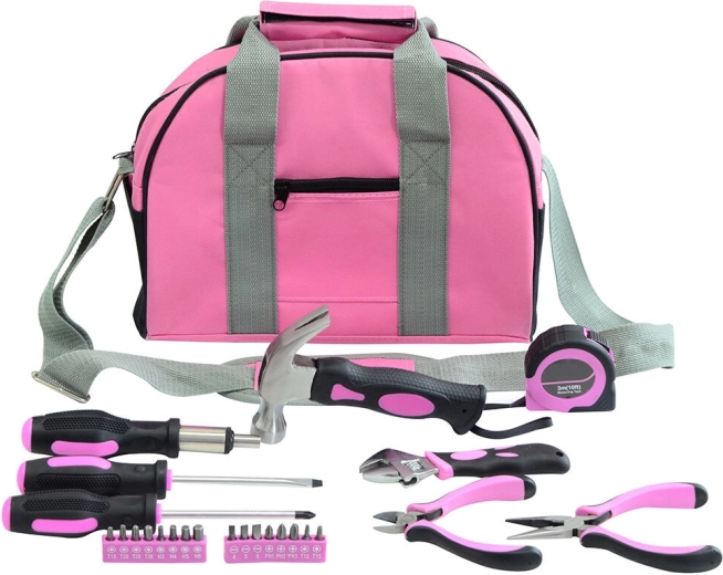 Ensemble d’outils pour femme 25 pièces – sac rose avec accessoires