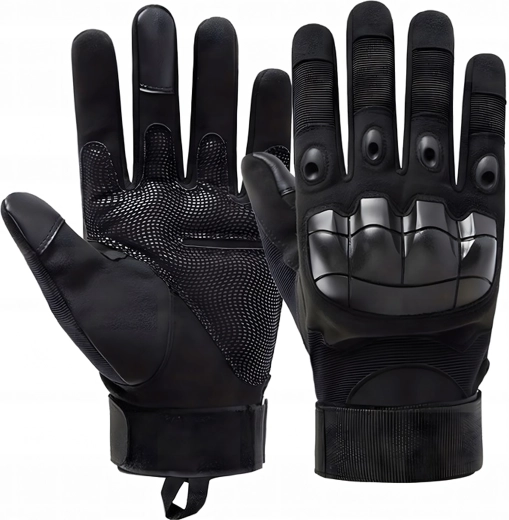 Tactical survival combat gloves for motorcycle and cycling, black, size M