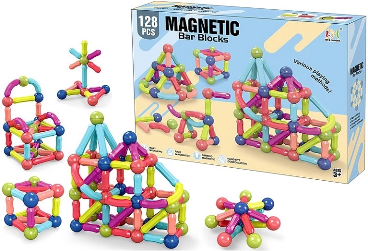 Magnetic 3D Building Set 128 pcs