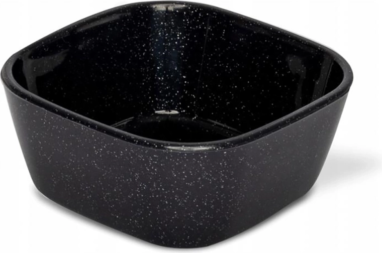 Zwarte vierkante dipschaaltje 100 ml 7 × 7 × 3 cm