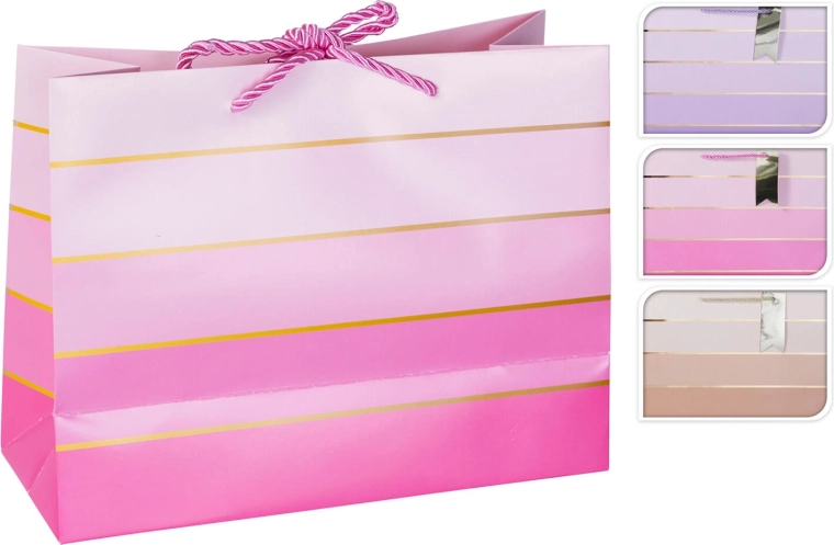 Gift paper bag 23 × 18 × 10 cm – mix of 3 colors