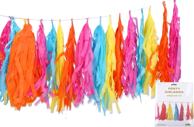 Guirlande à franges multicolore