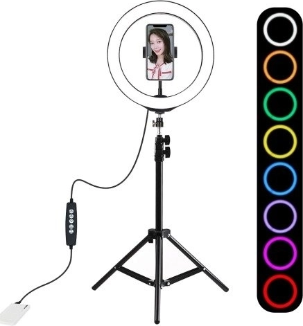 Anneau lumineux RGBW 26 cm avec trépied 1,1 m PULUZ