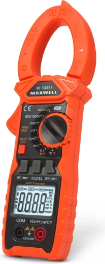 Multimètre à pince MAXWELL True RMS AC/DC 1000 A avec lampe de travail