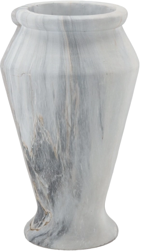 Grijze cementen vaas met versierd reliëf 28 cm