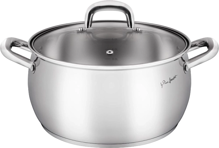 Lamart Shape Edelstahl-Kochtopf mit Deckel, 5,6 l