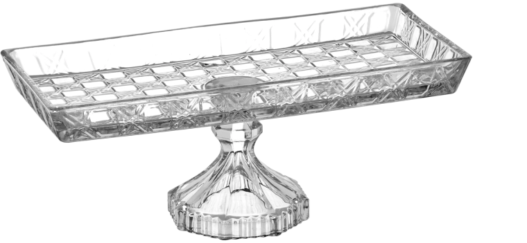 Glass rectangular tiered serving stand 28 × 14 × 10 cm