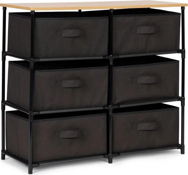 Armoire de rangement en tissu avec 6 tiroirs, gris