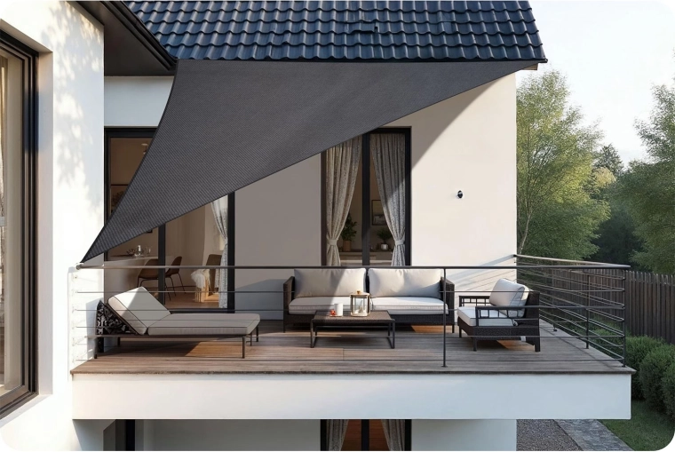 Stylish shade for balcony, terrace, and garden