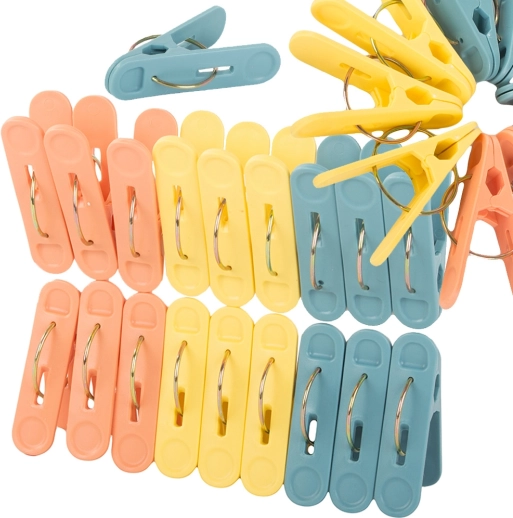 Kunststof wasknijpers, 18 stuks, extra sterk, multicolor