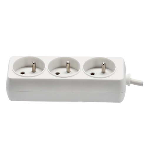 Compact strip with 3 grounded sockets